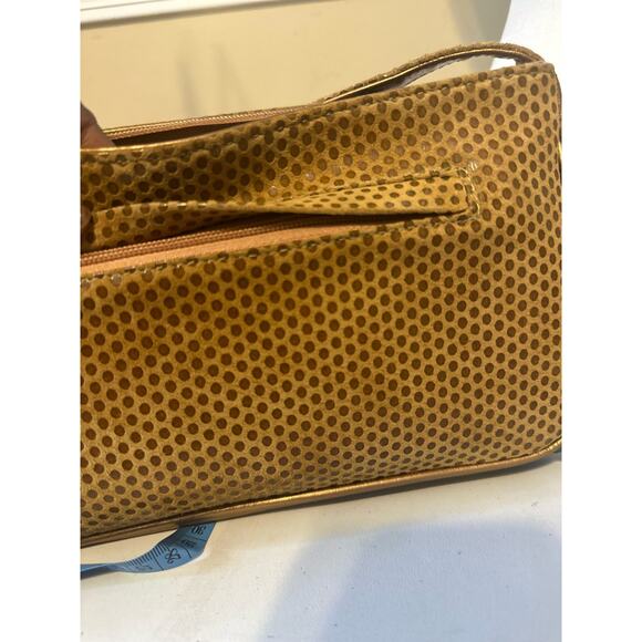 VTG Genuine Leather Shoulder Bag Baguette Textured Boho Y2K - Picture 12 of 13